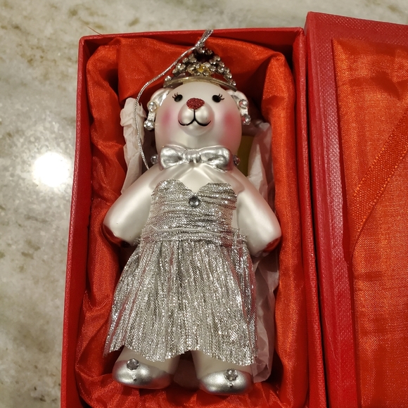 Teddy Bear Blown glass Ornament - Picture 5 of 6